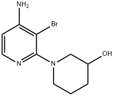 4-Amino-3-bromo-2-(3-hydroxypiperidin-1-yl)pyridine 结构式