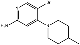 2-Amino-5-bromo-4-(4-methylpiperidin-1-yl)pyridine 结构式