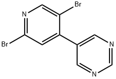 2,5-Dibromo-4-(5-pyrimidyl)pyridine 结构式