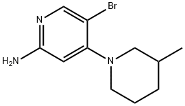 2-Amino-5-bromo-4-(3-methylpiperidin-1-yl)pyridine 结构式