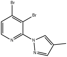 3,4-Dibromo-2-(4-methyl-1H-pyrazol-1-yl)pyridine 结构式