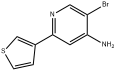 5-BROMO-2-(THIOPHEN-3-YL)PYRIDIN-4-AMINE 结构式