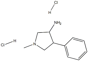 1-甲基-4-苯基吡咯烷-3-胺二盐酸盐 结构式