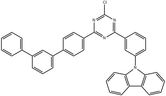 9-[3-(4-氯-6-苯基-1,3,5-三嗪-2-基)苯基]-9H-咔唑 结构式