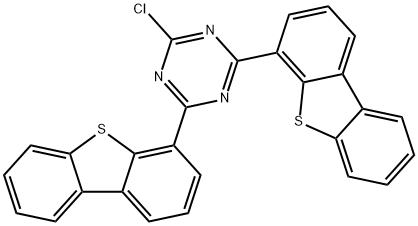 2-chloro-4,6-bis(4-dibenzothienyl)-1,3,5-Triazine 结构式