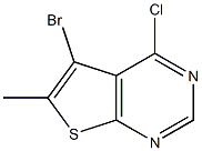 5-溴-4-氯-6-甲基噻吩并[2,3-D]嘧啶 结构式