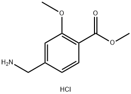 4-(氨基甲基)-2-甲氧基苯甲酸甲酯盐酸盐 结构式