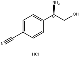 4-((1R)-1-AMINO-2-HYDROXYETHYL)BENZENECARBONITRILE HYDROCHLORIDE 结构式