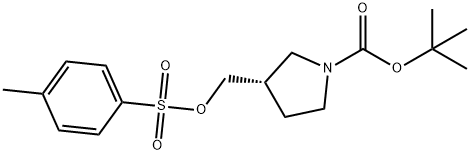 tert-Butyl (3S)-3-({[(4-methylbenzene)sulfonyl]oxy}methyl)pyrrolidine-1-carboxylate 结构式