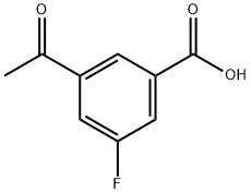 3-乙酰基-5-氟苯甲酸 结构式