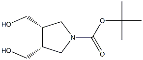 tert-butyl (3R,4S)-3,4-bis(hydroxymethyl)pyrrolidine-1-carboxylate 结构式