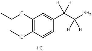 2-(3-乙氧基-4-甲氧基苯基)乙基-1,1,2,2-D4-胺盐酸盐 结构式