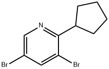 3,5-Dibromo-6-(cyclopentyl)pyridine 结构式