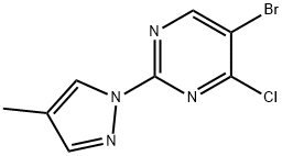 4-Chloro-5-bromo-2-(4-methyl-1H-pyrazol-1-yl)pyrimidine 结构式