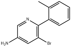 3-Amino-5-bromo-6-(2-tolyl)pyridine 结构式