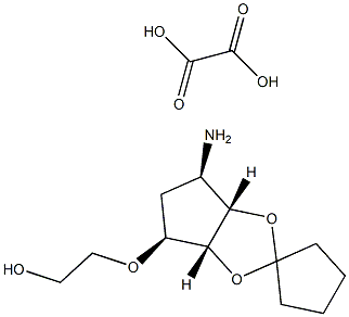 2-((3aS,4R,6S,6aR)-4-aminotetrahydro-3aH-spiro[cyclopenta[d][1,3]dioxole-2,1'-cyclopentane]-6-yloxy)ethanol oxalic acid salt 结构式