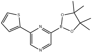 6-(2-Thienyl)pyrazine-2-boronic acid pinacol ester 结构式