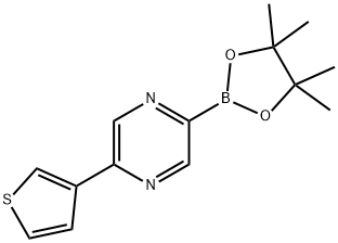 2-(4,4,5,5-tetramethyl-1,3,2-dioxaborolan-2-yl)-5-(thiophen-3-yl)pyrazine 结构式