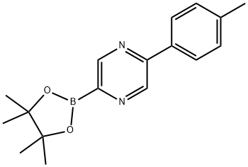 2-(4,4,5,5-tetramethyl-1,3,2-dioxaborolan-2-yl)-5-(p-tolyl)pyrazine 结构式