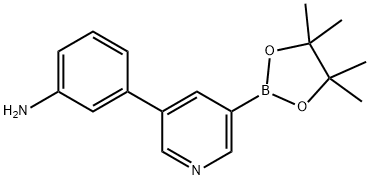 5-(3-Aminophenyl)pyridine-3-boronic acid pinacol ester 结构式