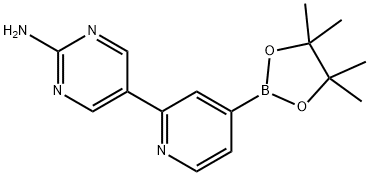 2-(2-Amino-5-pyrimidyl)pyridine-4-boronic acid pinacol ester 结构式