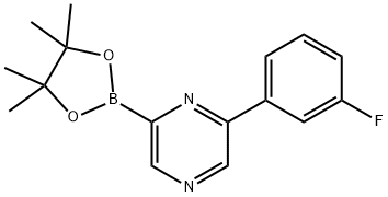 6-(3-Fluorophenyl)pyrazine-2-boronic acid pinacol ester 结构式