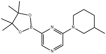 6-(3-METHYLPIPERIDIN-1-YL)PYRAZINE-2-BORONIC ACID PINACOL ESTER 结构式