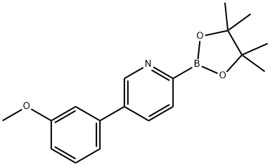 5-(3-Methoxyphenyl)pyridine-2-boronic acid pinacol ester 结构式