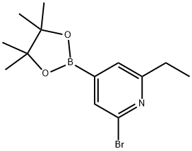 2-Bromo-6-ethylpyridine-4-boronic acid pinacol ester 结构式