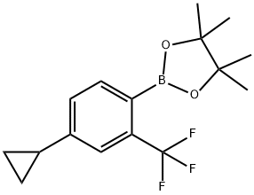 2-(4-cyclopropyl-2-(trifluoromethyl)phenyl)-4,4,5,5-tetramethyl-1,3,2-dioxaborolane 结构式