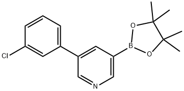 5-(3-Chlorophenyl)pyridine-3-boronic acid pinacol ester 结构式