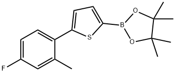 3-羟基-2,3-二甲基丁烷-2-基氢(5-(4-氟-2-甲基苯基)噻吩-2-基)硼酸酯 结构式