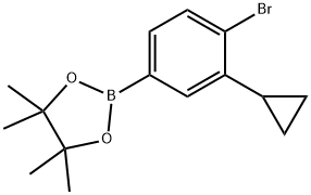 2-(4-bromo-3-cyclopropylphenyl)-4,4,5,5-tetramethyl-1,3,2-dioxaborolane 结构式