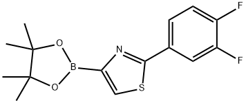 2-(3,4-difluorophenyl)-4-(4,4,5,5-tetramethyl-1,3,2-dioxaborolan-2-yl)thiazole 结构式