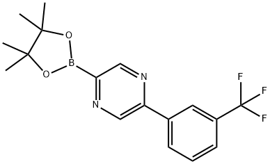 2-(4,4,5,5-tetramethyl-1,3,2-dioxaborolan-2-yl)-5-(3-(trifluoromethyl)phenyl)pyrazine 结构式