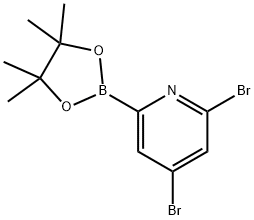 4,6-Dibromopyridine-2-boronic acid pinacol ester 结构式