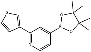 4-(4,4,5,5-tetramethyl-1,3,2-dioxaborolan-2-yl)-2-(thiophen-3-yl)pyridine 结构式