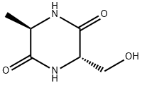 (3S,6R)-3-(羟甲基)-6-甲基哌嗪-2,5-二酮 结构式