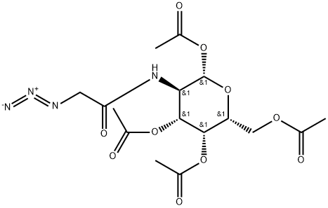 1,3,4,6-四-氧-乙酰基-2-[(2-叠氮乙酰基)氨基]-2-脱氧-BETA-D-吡喃半乳糖 结构式
