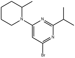 4-Bromo-2-(iso-propyl)-6-(2-methylpiperidin-1-yl)-pyrimidine 结构式