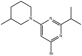 4-Bromo-2-(iso-propyl)-6-(3-methylpiperidin-1-yl)pyrimidine 结构式