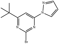 2-bromo-4-(1H-pyrozol-1-yl)-6-(tert-butyl)pyrimidine 结构式