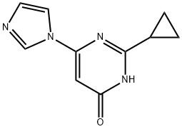 4-Hydroxy-2-cyclopropyl-6-(imidazol-1-yl)pyrimidine 结构式