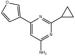 4-Amino-2-cyclopropyl-6-(3-furyl)pyrimidine 结构式