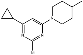 2-bromo-4-(4-methylpiperidin-1-yl)-6-cyclopropylpyrimidine 结构式
