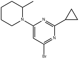 4-Bromo-2-cyclopropyl-6-(2-methylpiperidin-1-yl)pyrimidine 结构式