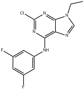 (2-Chloro-9-ethyl-9H-purin-6-yl)-(4,6-difluoro-pyridin-2-yl)-amine 结构式