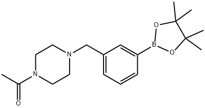 1-(4-{[3-(tetramethyl-1,3,2-dioxaborolan-2-yl)phenyl]methyl}piperazin-1-yl)ethan-1-one 结构式