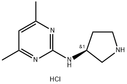 (S)-4,6-dimethyl-N-(pyrrolidin-3-yl)pyrimidin-2-amine hydrochloride 结构式