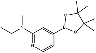 N-ethyl-N-methyl-4-(4,4,5,5-tetramethyl-1,3,2-dioxaborolan-2-yl)pyridin-2-amine 结构式